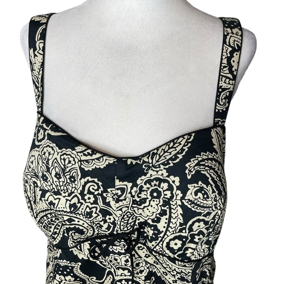 Vintage Y2K R&K Originals Cocktail Dress plus size 16 Paisley black and cream - Picture 2 of 14